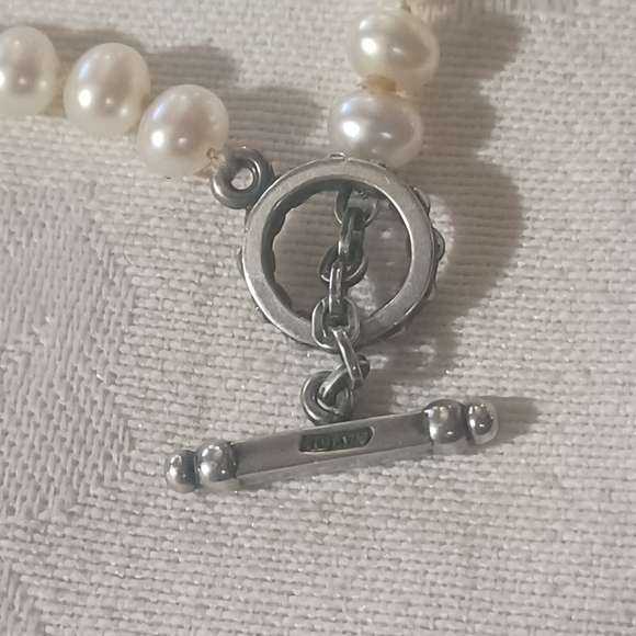 LAGOS Caviar Pearl Necklace with Fluted Heart, SS & 18k, 16" - Picture 9 of 13